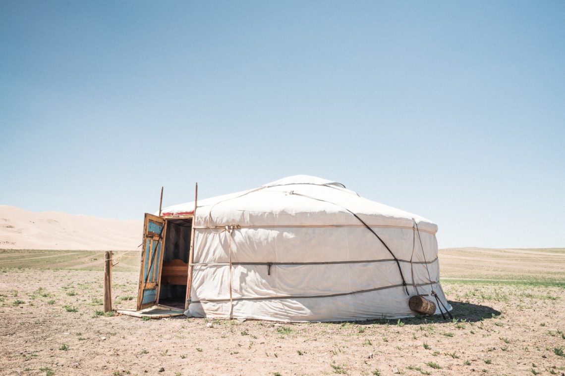 A yurt in the desert