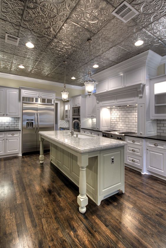 Ceiling Tiles Make Beautiful Accents for the Kitchen